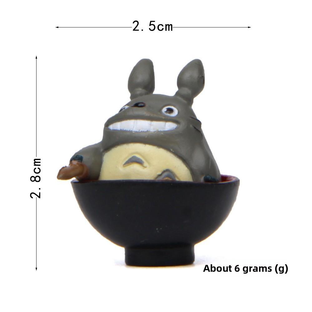 Cute Cartoon Tea Drinking Totoro Mini Model For Micro Landscape Prop Decoration