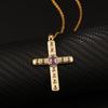New Design Zircon Cross Pendant Necklace Stainless Steel Vintage Geometric Choker Jewelry Party Gifts For Women Girls