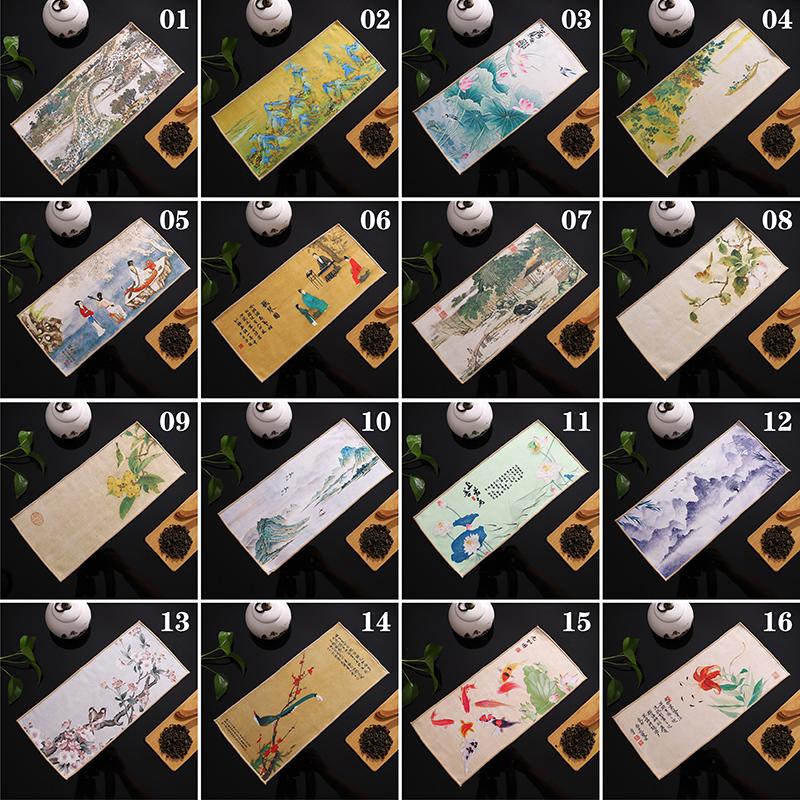 Chinese Super Absorbent High-end Tea Set Accessories Painted Thick Tea Towel