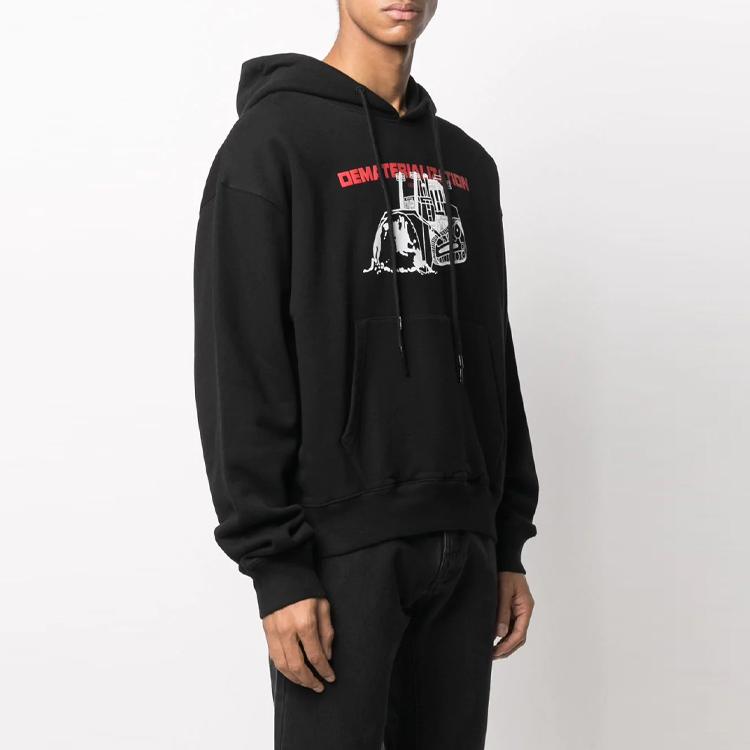 Off-White SS21 Dematerialization Logo Print Hoodie Мужские топы Черный OMBB037R21FLE0041025