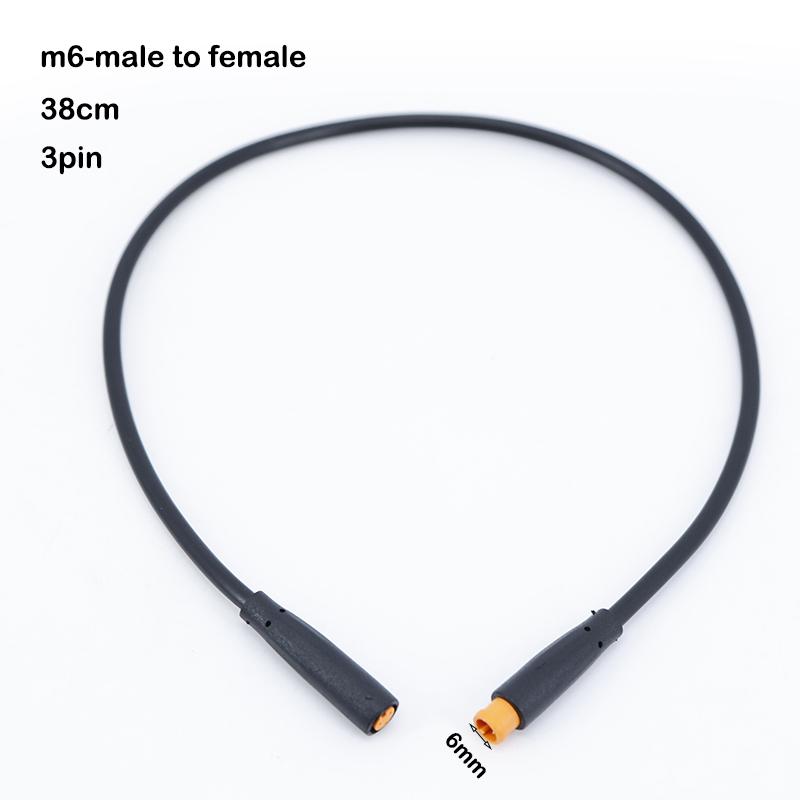 38cm M6 6mm 2 3 5 Pin core male to female Julet Electric Butt Cable Plug Connector Scooter Brake waterproof Signal Sensor cord