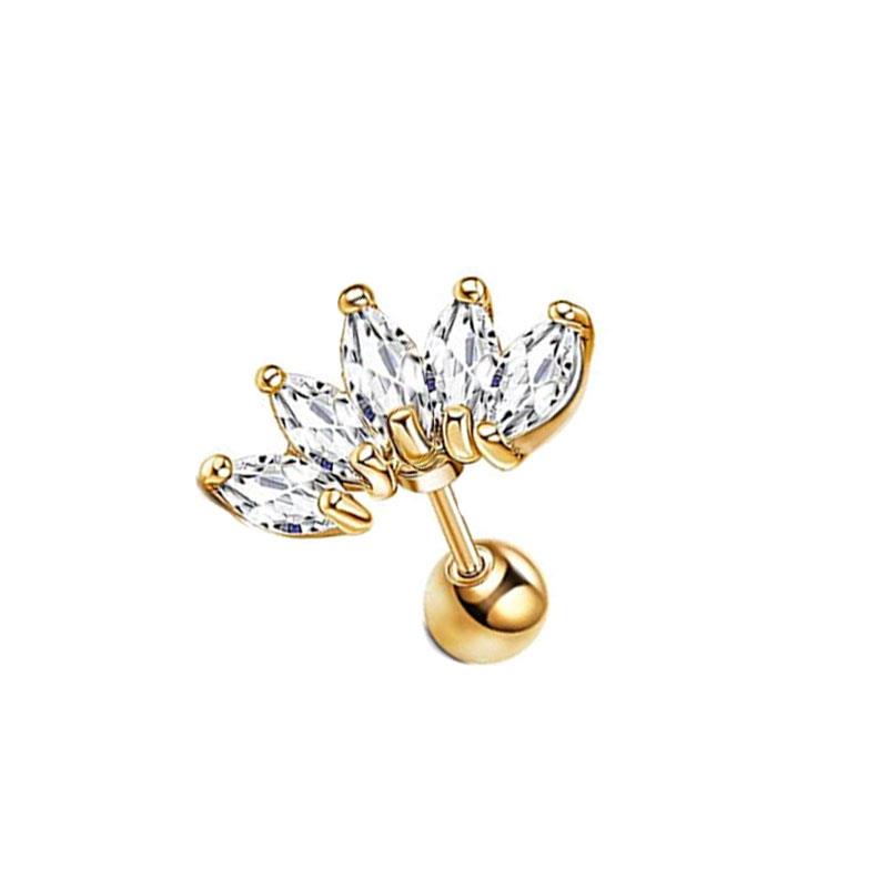 Набор серег из нержавеющей стали с кристаллами хряща, 16 г, серьги-гвоздики в форме сердца, пирсинг козелка, спиральные серьги-кольца, серьги-гвоздики, партия для пирсинга