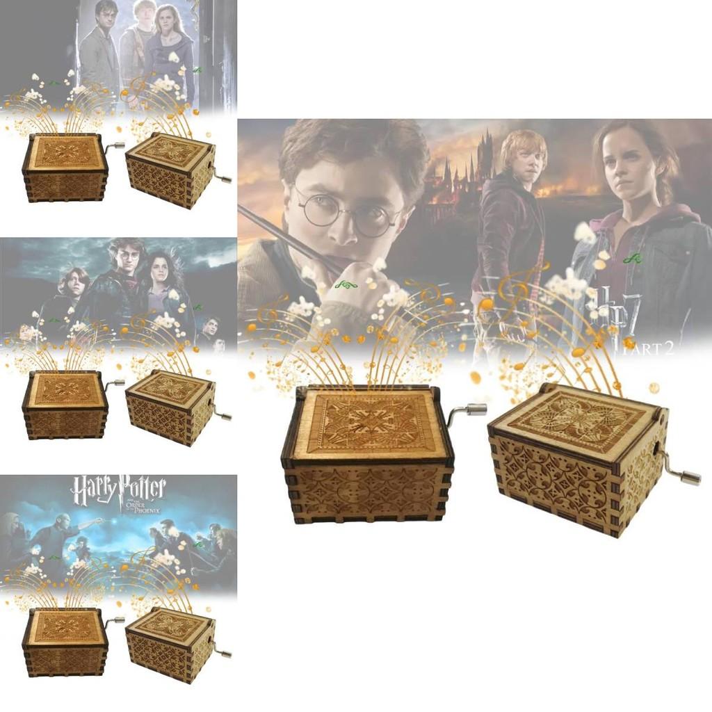 Harry Potter And The Sorcerers Stone Wooden Music Box With Carving For Gift Giving Special Characters Included