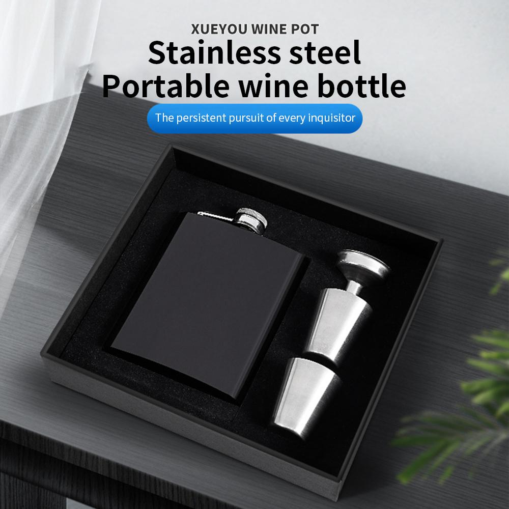 8 унций 4 в 1 подарочный набор портативная фляжка из нержавеющей стали карманная кружка для вина бутылка для виски с коробкой мини-посуда для напитков бутылка для алкоголя