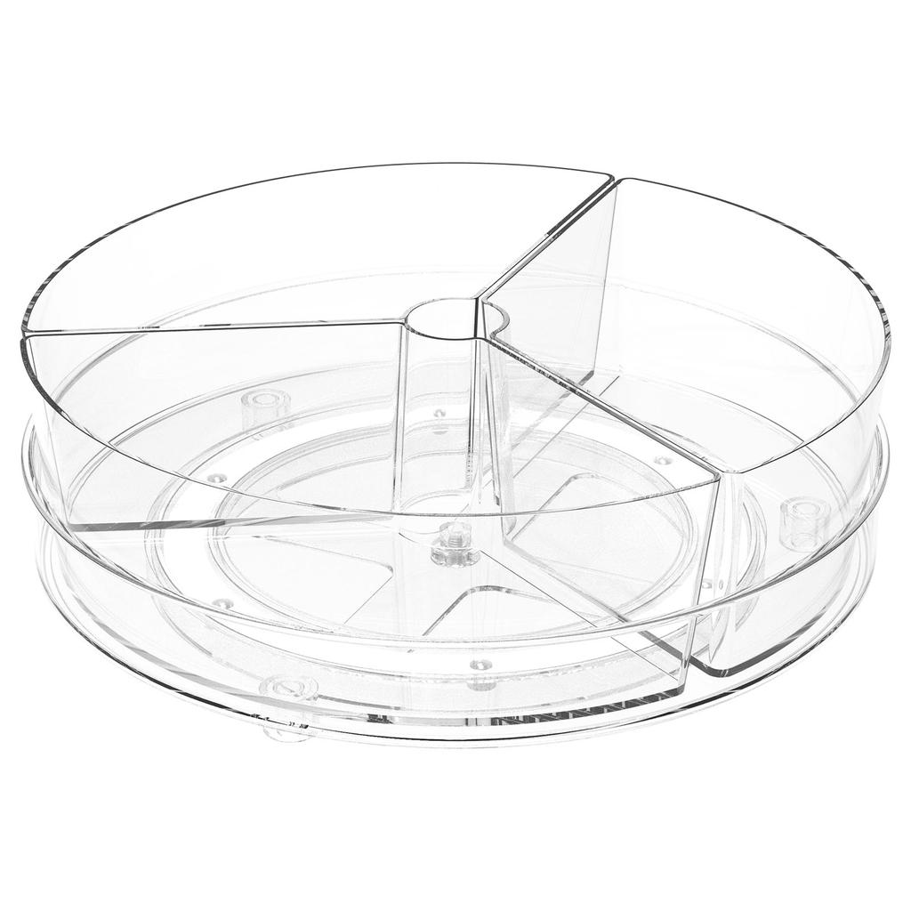 360 Rotating Seasoning Storage Rack Divided Spice Snack Food Oil Seasoning Bottle Turntable Kitchen Organizer Tray Rack