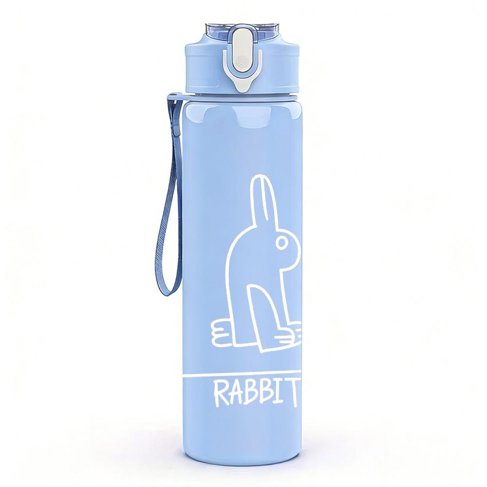 1PC Soft Simple Human Line Sketch Print 750ml Color Plastic Sports Water Bottle Leakproof Flip Straw Lid Suitable for Sports Office Home Use