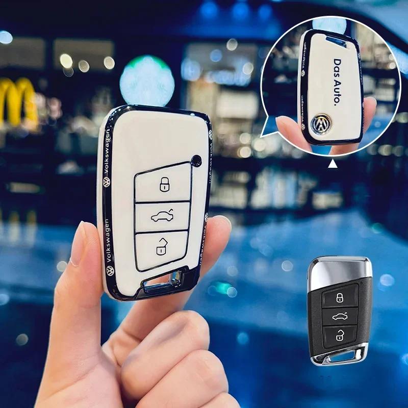 TPU Car Key Case Cover Shell Protector Fob For VW Volkswagen Polo Tiguan MK2 Passat B5 B6 B7 Golf 4 5 6 7 MK6 MK7 Jetta Lavida Da7