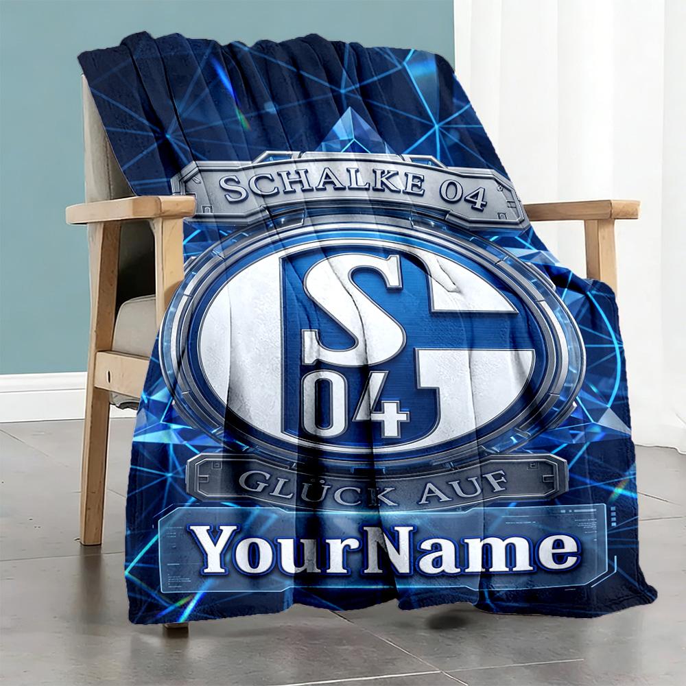 Fc Schalke 19 Personalized Text Blanket Gift Customizable Blanket Soft & Cozy Perfect for Livingroom Couch Living Room Bed All-Season Use