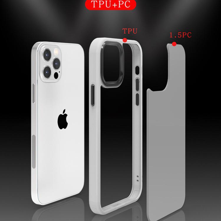 Матовый акриловый защитный чехол для iPhone 13 с металлическими кнопками для Apple 14 - чехол для мобильного телефона Skin-Feel
