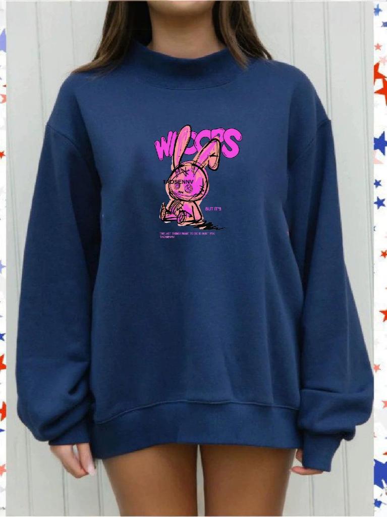 Women's Casual High Neck Trendy Hoodie - Spring & Autumn Versatile Style