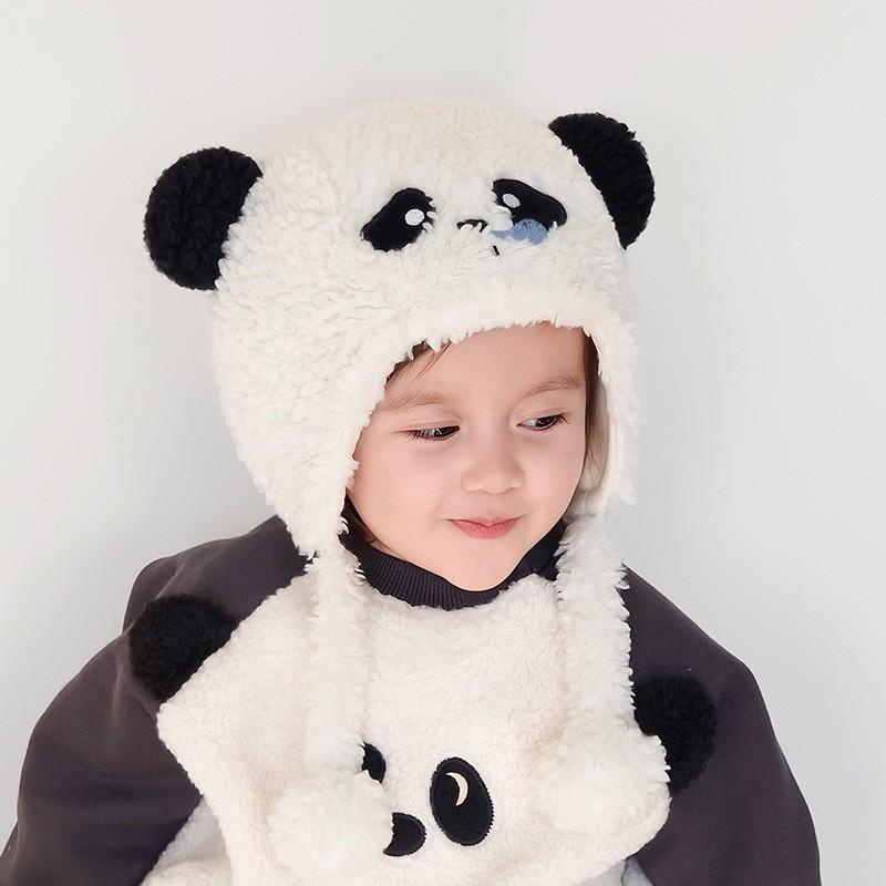 Kids Winter Plush Earflap Hat Boys Girls Toddlers Warm Windproof Cute Cartoon Beanie