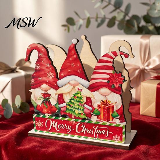 Holiday Gift for Her Christmas Theme Wooden Napkin Holder, Decorative Paper Towel Stand, Solid Wood Tissue Stand HD UV Printing Organizer Dining Table