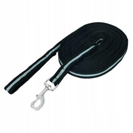 York cotton lunge line for horse 8.5 m BLACK-GRAY work with a horse lead rope