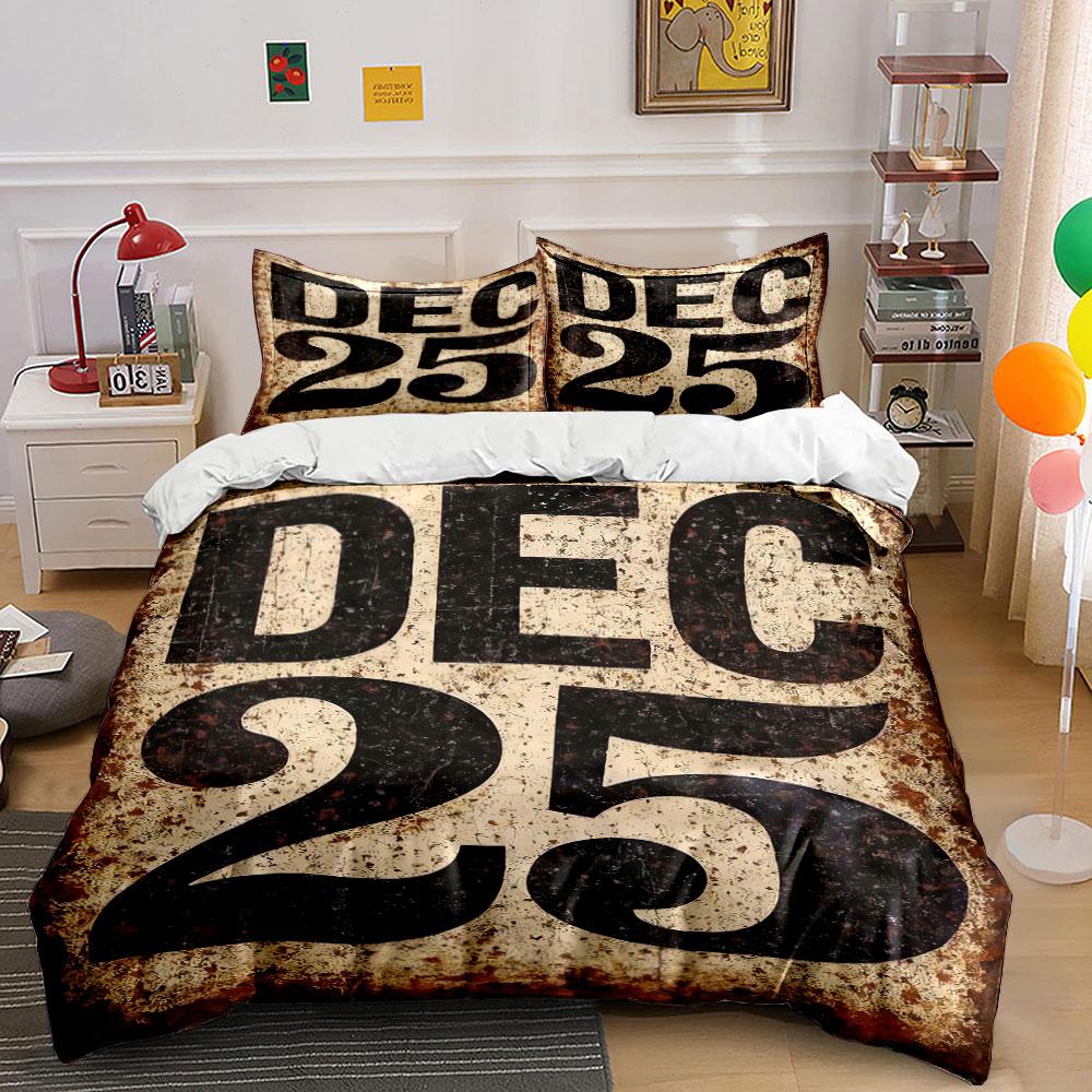 "DEC 25 bold typography." Bedding sets Duvet cover sets Duvet covers Pillowcases(1 * Duvet Cover 2 * Pillowcases without duvet insert)