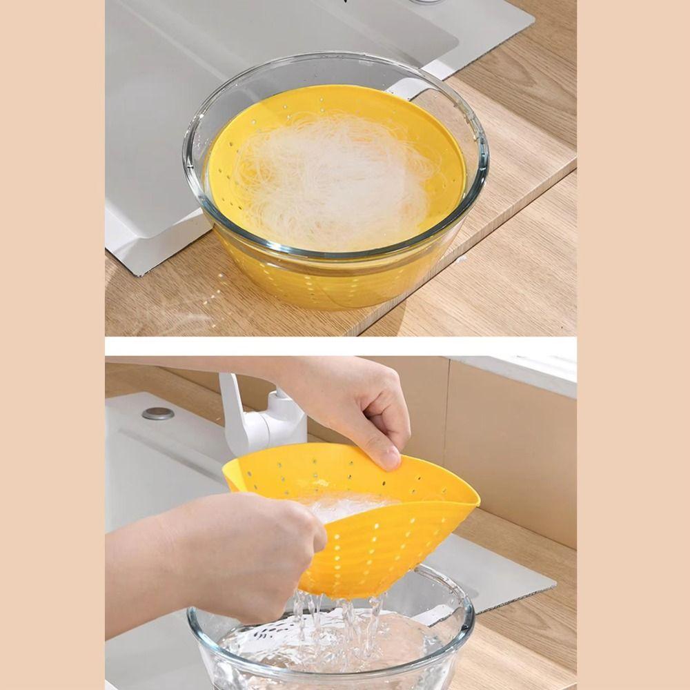 Silicone Drain Bowl Soft Sauerkraut Water Squeeze Durable Fruit Strainer