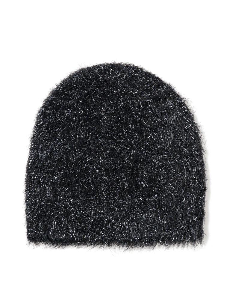 B:MING LIFE STORE by BEAMS Women's Lamé More Feather Knit Hat, Black, One Size