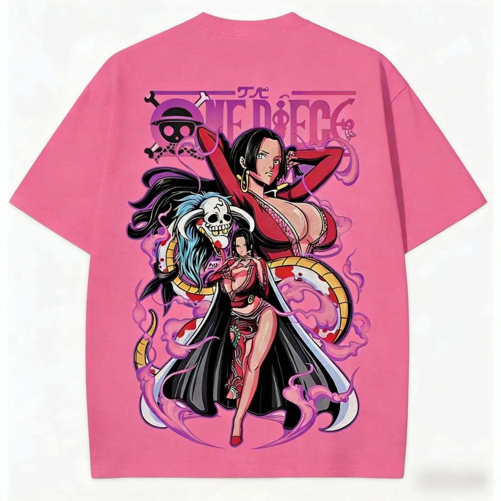 One Piece Boa Hancock Unisex Tshirt 2026 Summer New Popular Anime Doublesided Printed Casual Parentchild Short Sleeved Top