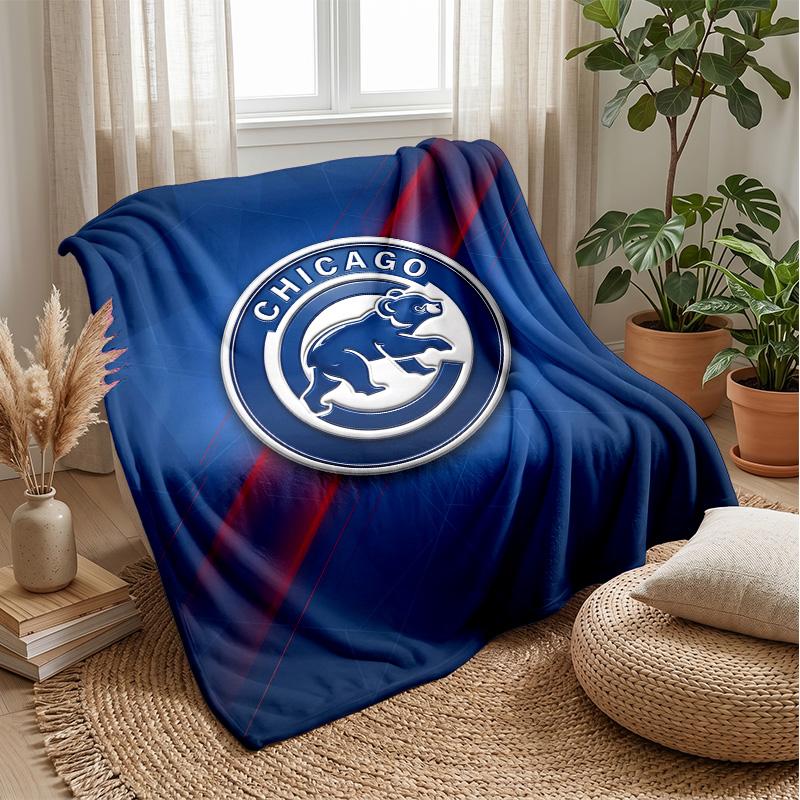 Chicago Cubs Flannel Fleece Blanket Cozy Warm Throw Blanket For Couch Bed Travel All Season Use