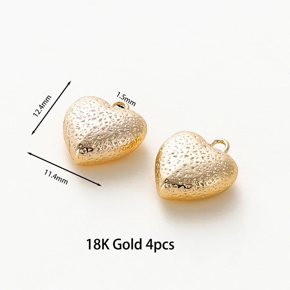 4 шт./лот Позолоченное 14K Золотом Сердце-Шарм с Кольцом-Замочком Принадлежности для Изготовления Ожерелий Сплошной Подвеска-Сердце Для DIY Аксессуаров для Украшений