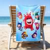 Пляжное полотенце с рисунком Oddbods - мягкое, впитывающее, быстросохнущее, можно стирать в машине - идеально для плавания, кемпинга, купания