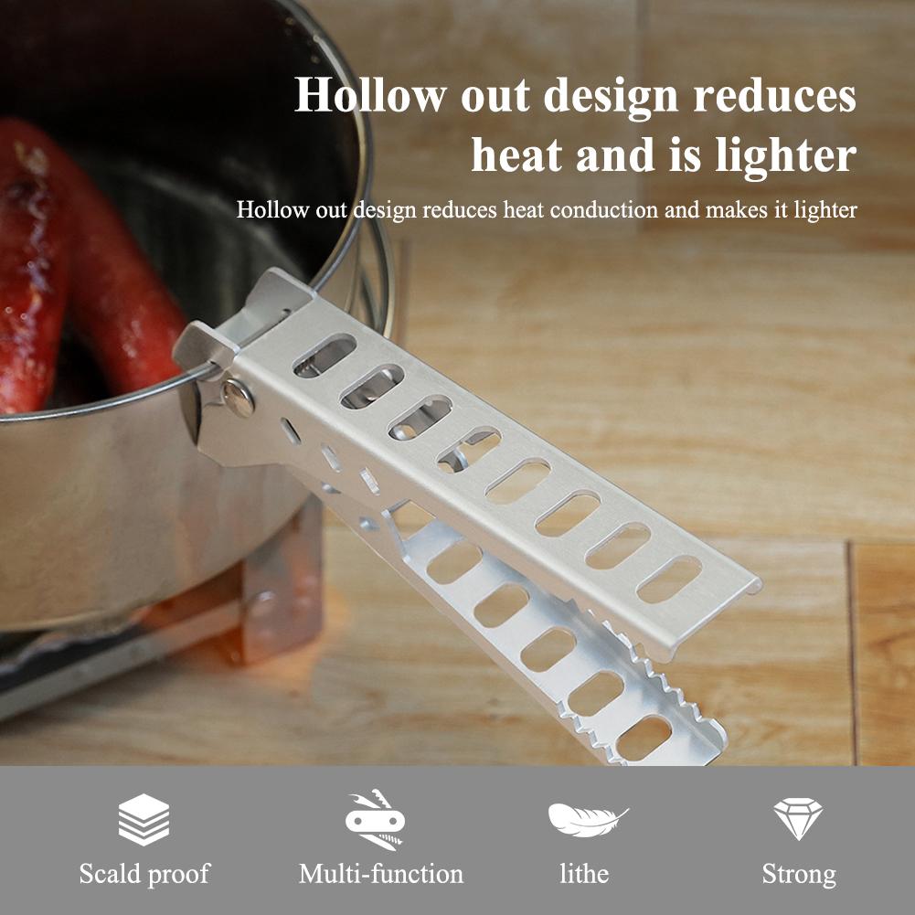 Outdoor Pot Gripper Portable Aluminum Alloy Camping Clamp Microwave Oven Meal Tray Clip Tableware Accessories