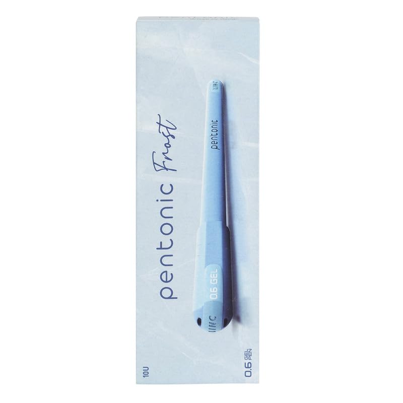 Pentonic Frost 0.6 mm Refillable Gel Pen Blue Ink for Office, School & Home Writing Pack of 1 X 10pcs