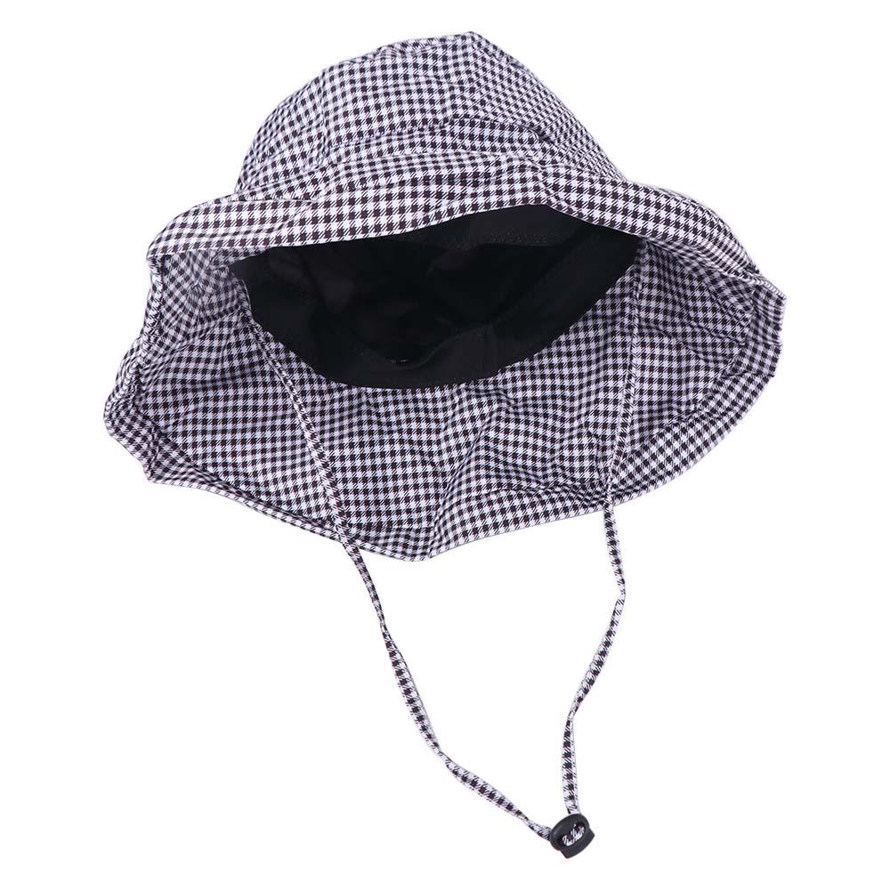 Casual Plaid Sun Hats Summer Fisherman Hat Fashion Drawstring Bucket Hats  Outdoor