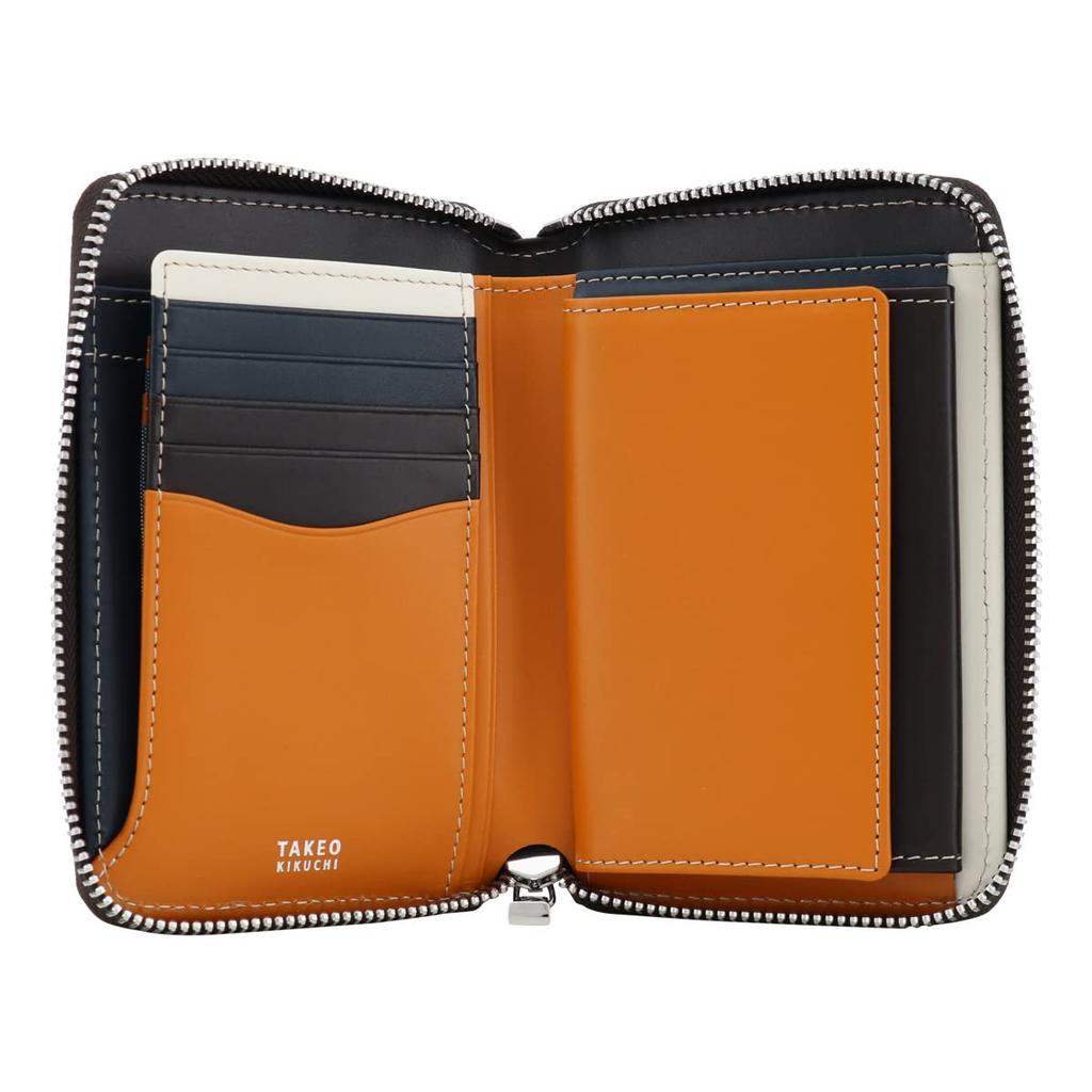 Кошелек с застежкой-молнией в два сложения из натуральной кожи 780614 Margo II Средний кошелек из воловьей кожи цвета верблюда [Takeokikuchi] Мужской [04]