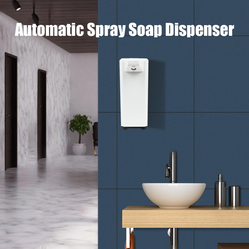 500ml Spray Type Soap Dispenser Automatic Soap Dispenser Two-level Adjustment IPX4 Waterproof Dispensers with Infrared Sensor Battery Operated