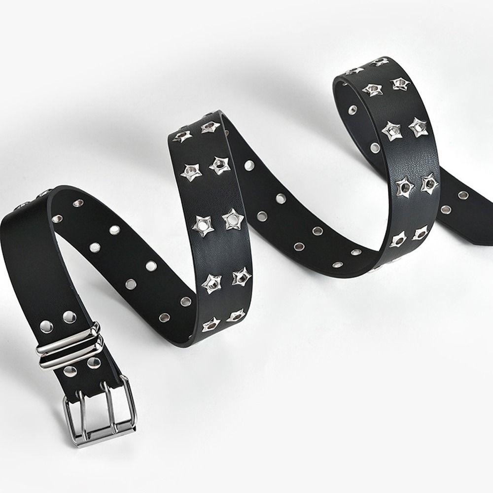 Metal Buckle Wide Side Star Hole Women Waistband Korean Waist Belts Waist Strap Double Grommet Hole