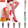 Absorb Sweat Colorful Striped Stockings Keep Warm Knee Thigh High Socks Fashion Show