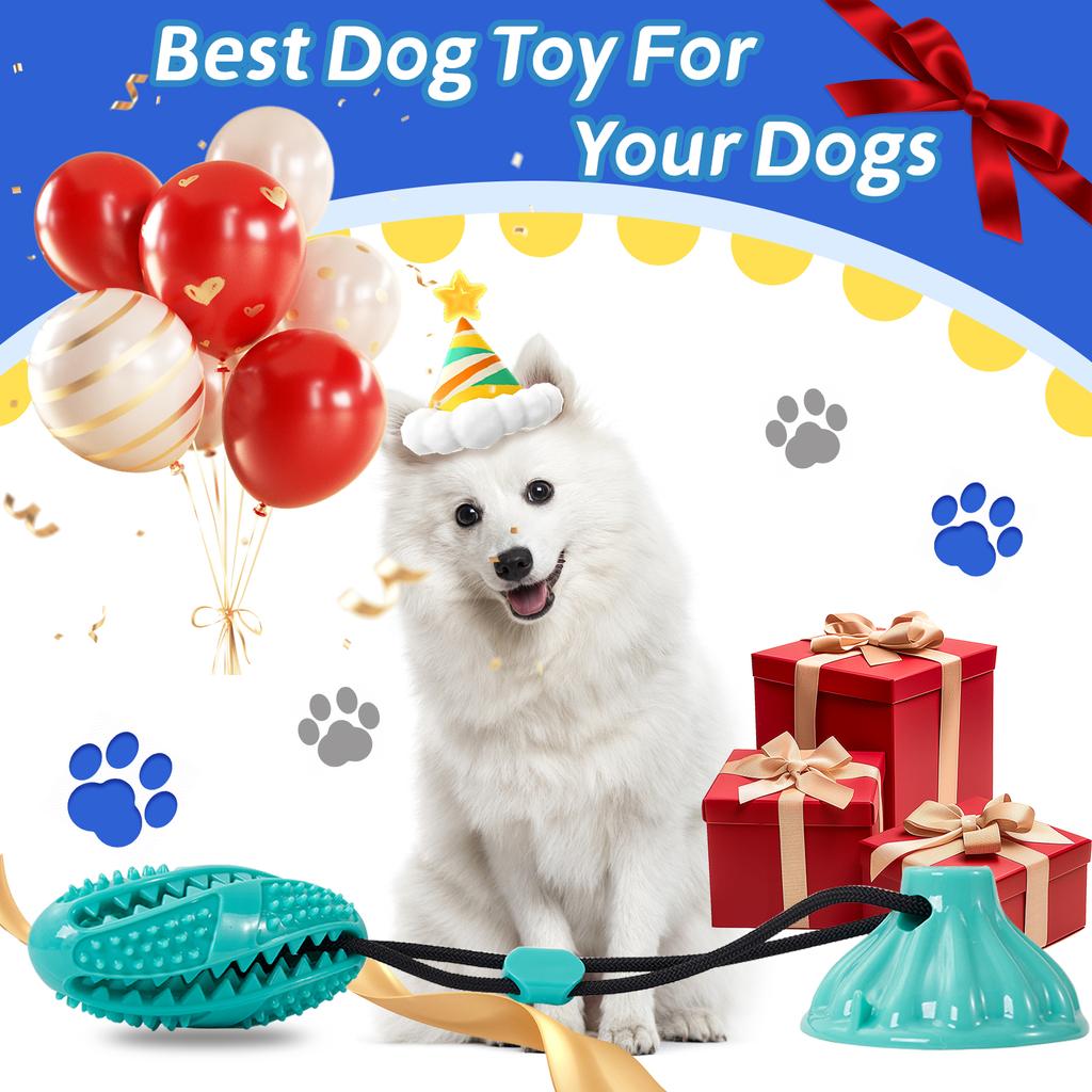 Pet Suction Cup Grinding Tooth Leakage Device, TPR Material, Clean Teeth And Bite Resistance, Pull Rope Interactive Dog Toy