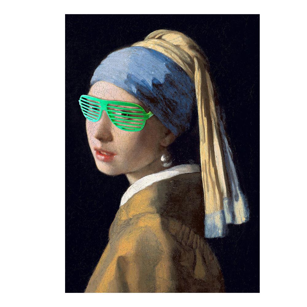 Banksy Style Print Altered Wall Art Girl with a Pearl Earring Poster Vintage Portrait Funny Canvas Painting Gallery Home Room