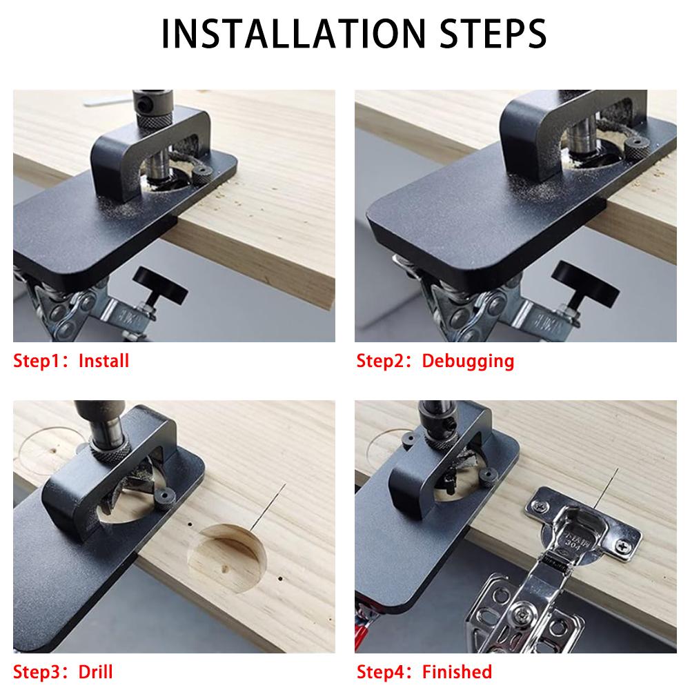 Скрытый 35-миллиметровый открыватель отверстий для петель, точный зажим для петель, направляющая для отверстий, локатор для дырокола, деревообрабатывающий инструмент для шкафа
