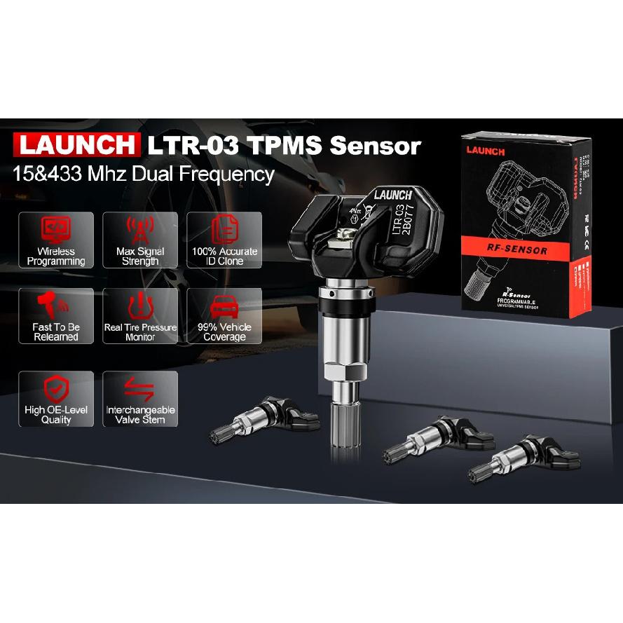 LAUNCH X431 TSENSOR-05 Универсальный датчик TPMS 315 МГц/433 МГц Двойная частота Регулируемый угол Резиновый клапан Монитор давления в шинах