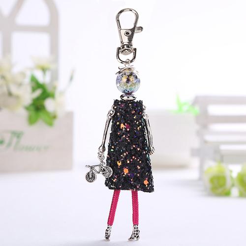 YLWHJJ New Women Doll bag Cute Keychain Girl Key Chain Handmade Car Pendant Style key ring Fashion Jewelry
