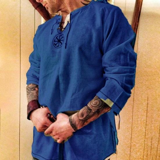 Мужская рубашка Рыцарь Косплей Средневековый костюм Туника Хэллоуин Косплей Костюмы Мужчины Взрослый Викинг Пират Маскировка Необычная одежда Карнавальная рубашка