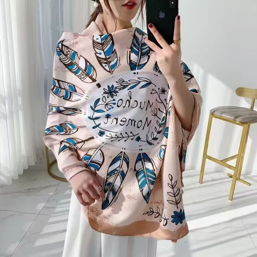 Соленое озеро Чака Туризм на Северо-Западе Этнический стиль Шарф Шелковый шарф Женский Летний Приморский Пляжный Платок Солнцезащитный Тонкий