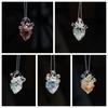 Handmade Transparent Heart Pendant Necklace Silver Chain Coloured Glaze Chain Choker  Gift