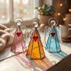 Colorful Acrylic Angel Statue Tealight Candle Stand Votive Candle Holder For Religious Ceremonies And Wedding Gift