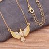 Nidin Luxury Zircon Eagle Pendant Necklace Wholesale Gold Plated Animals Cool Fashion Chain Choker Party Birthday Gift Jewelry