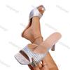 Large Size Women's Sandals Fashion Peep Toe Elegant Thin Heels Non Slip High Heels Square Toe Luxury Vintage One Word Slippers
