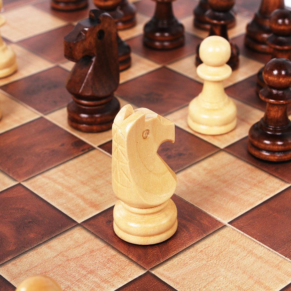29cm New Design 3 in 1 Wooden Chess Backgammon Checkers Travel Games Chess Set Board Draughts Entertainment Christmas Gift