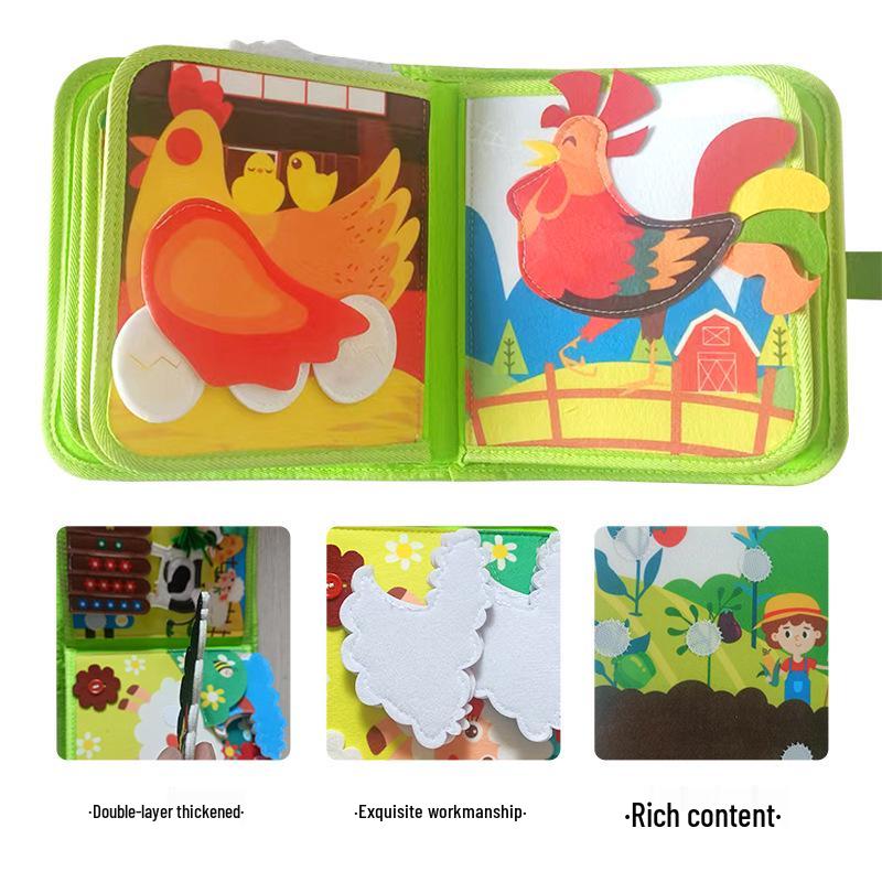 Ферма животных Фетровая книжка-история: Книжка для раннего развития малыша