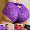 Women's Fashion High Waist Briefs Panties Solid Color Lace Patchwork Shapewear Panties Brief Shorts