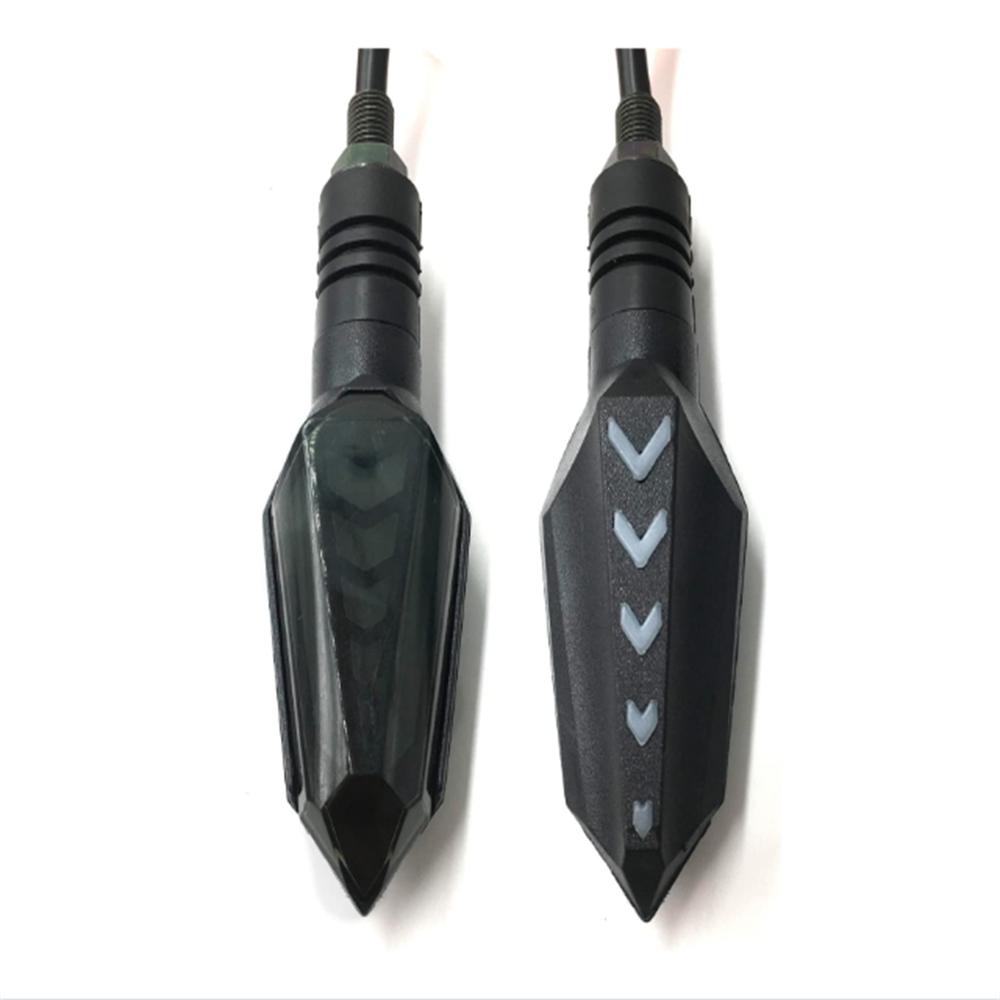 Универсальные 4 шт. мотоциклетные указатели поворота двухцветные светодиодные желто-янтарные с динамическим свечением и синий дневной ходовой огонь   (черный)