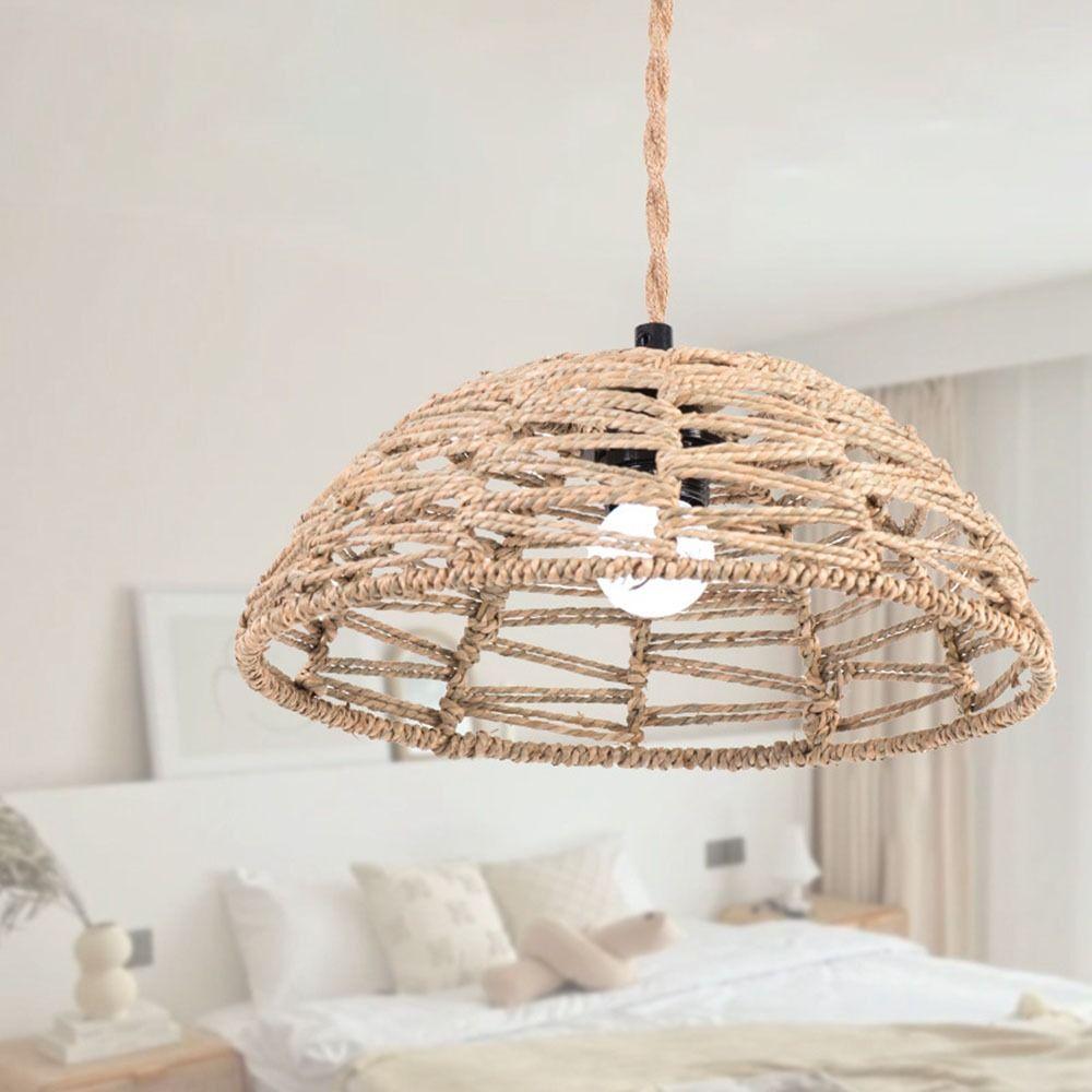 Элегантный подвесной абажур Легко установить Аксессуары для люстры Ротанговый абажур Настольная лампа