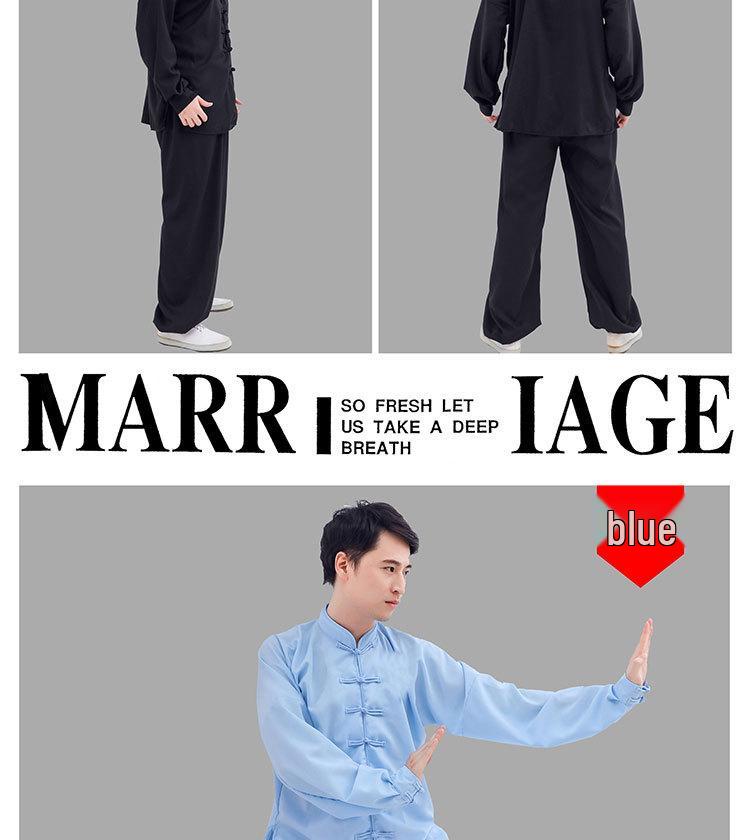 Костюм Тай-чи из бамбукового льна 2024 года для людей среднего и пожилого возраста - Идеально подходит для утренней зарядки, танцев или практики ушу