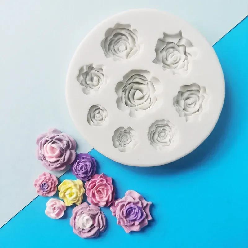 Силиконовая форма для торта в виде цветка ко Дню святого Валентина, помадки, розы, пиона, кекса, желе, конфет, шоколада, украшения для выпечки, инструменты для изготовления свечей