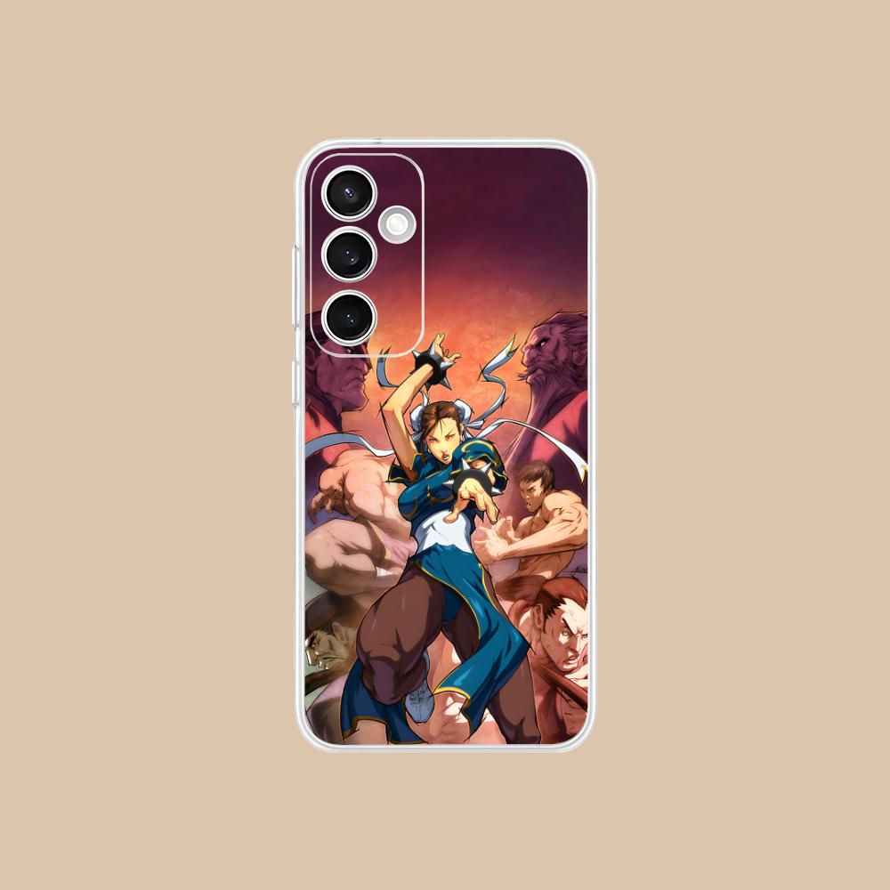 Чехол для телефона Street Fighter Chunli для Samsung Galaxy S25 S24 S23 S22 S21Plus FE Ультра Прозрачный Цветной Чехол Чехол Смартфон